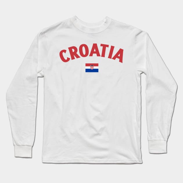 Croatia Flag Long Sleeve T-Shirt by Issho Ni